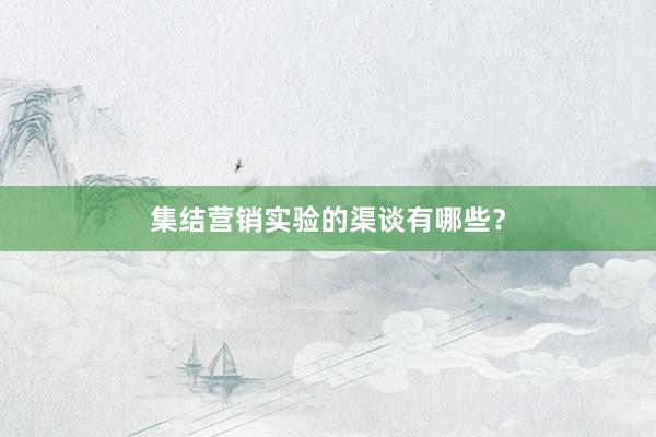 集结营销实验的渠谈有哪些？