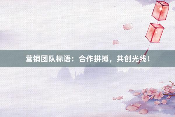营销团队标语：合作拼搏，共创光线！